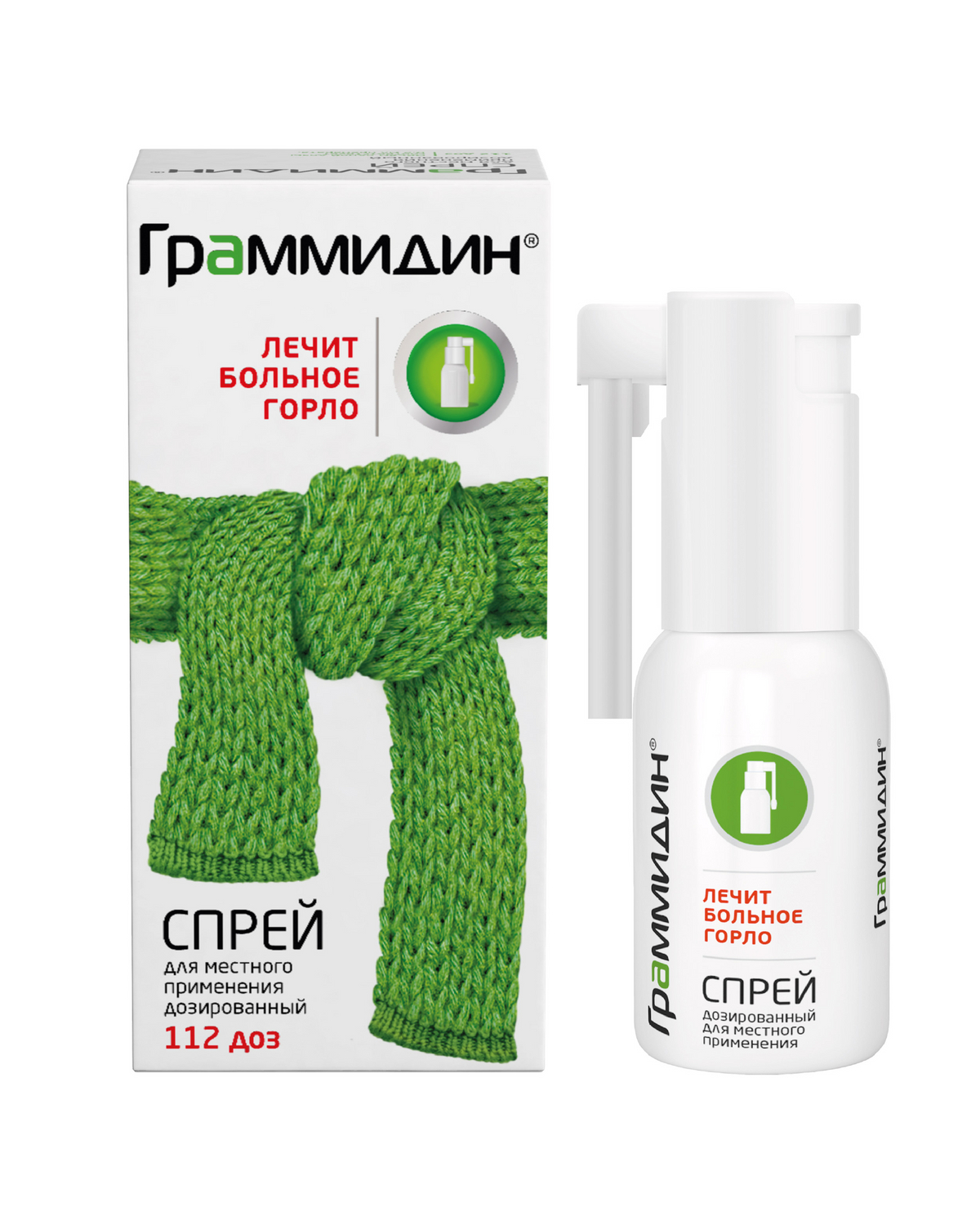 Граммидин спрей дозир. для мест. прим. 0,06мг+0,1мг доза фл. 112доз №1