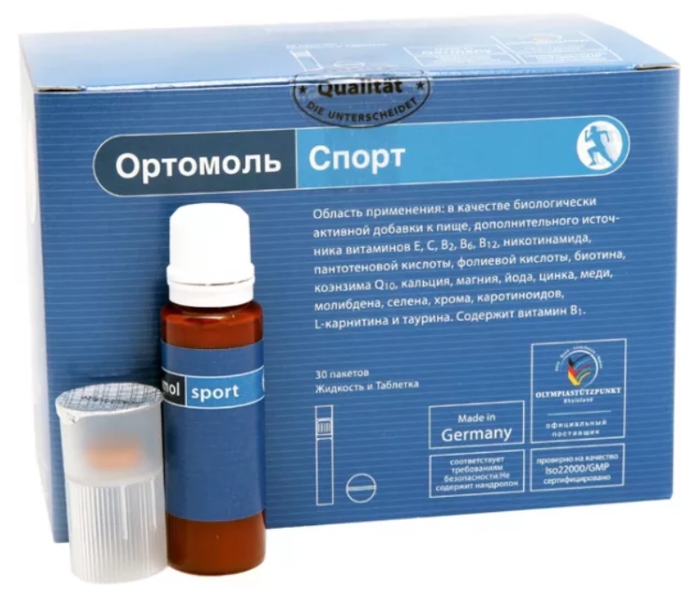 Ортомол Спорт фл. 20мл+таб. 1г №30