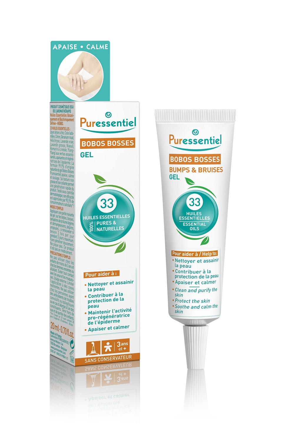 Puressentiel Bumps & Bruises Восстанавливающий гель Шишки и синяки 33 эфирных масла 20мл