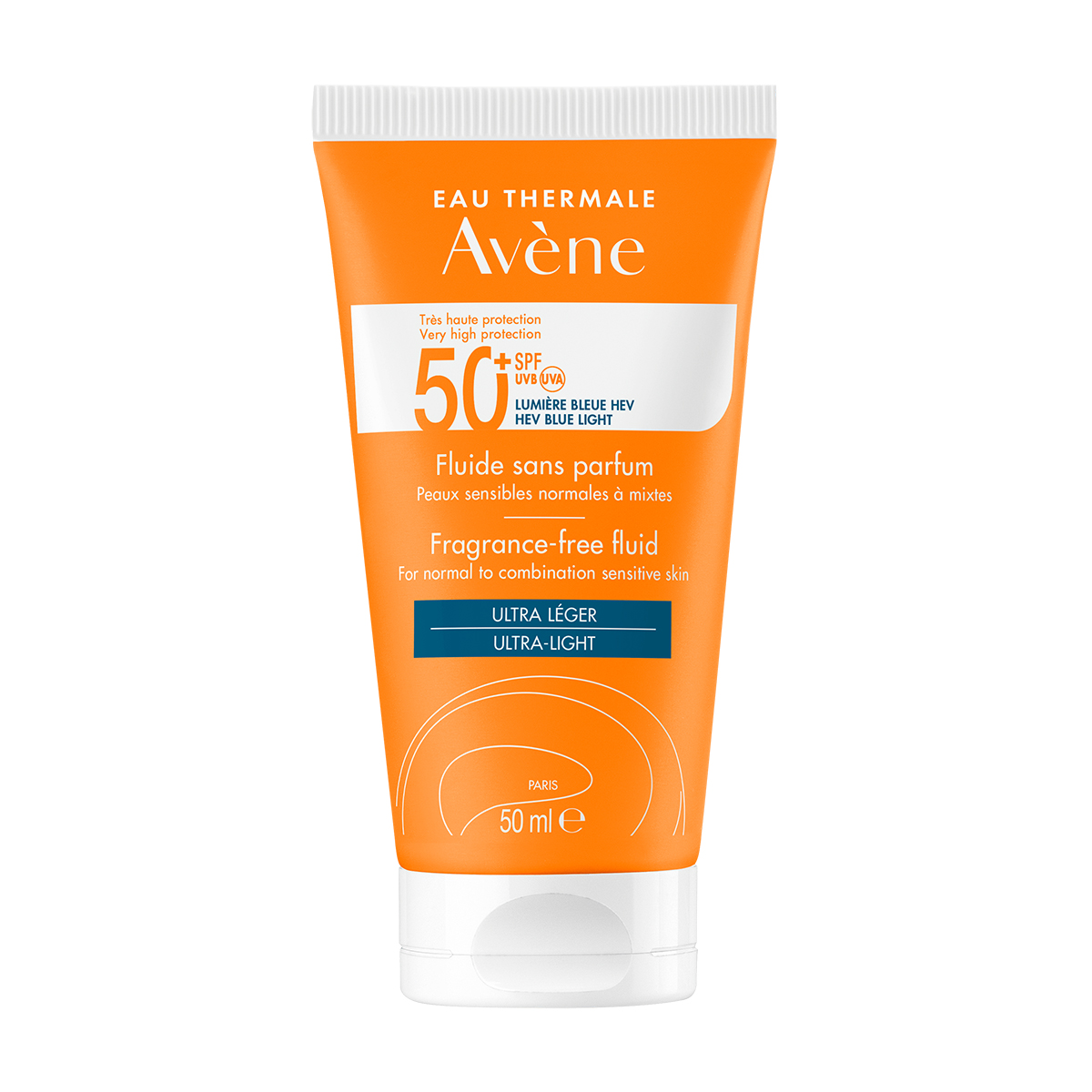 Авен Солнцезащитный флюид SPF50+ без отдушек 50мл