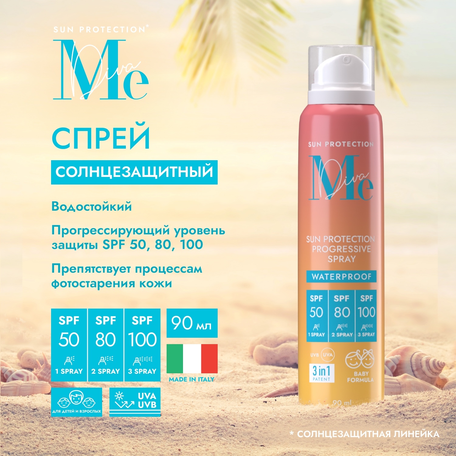 Медива САН КЕА спрей солнцезащитный SPF 50 80 100 90мл