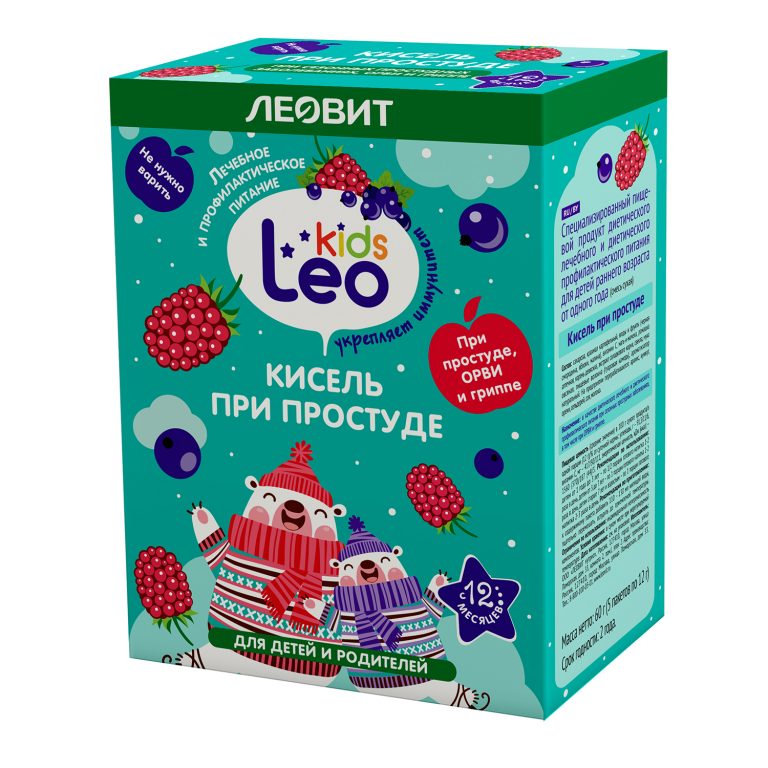 Леовит Лео Кидс кисель для детей при простуде 12,0 пак. №5