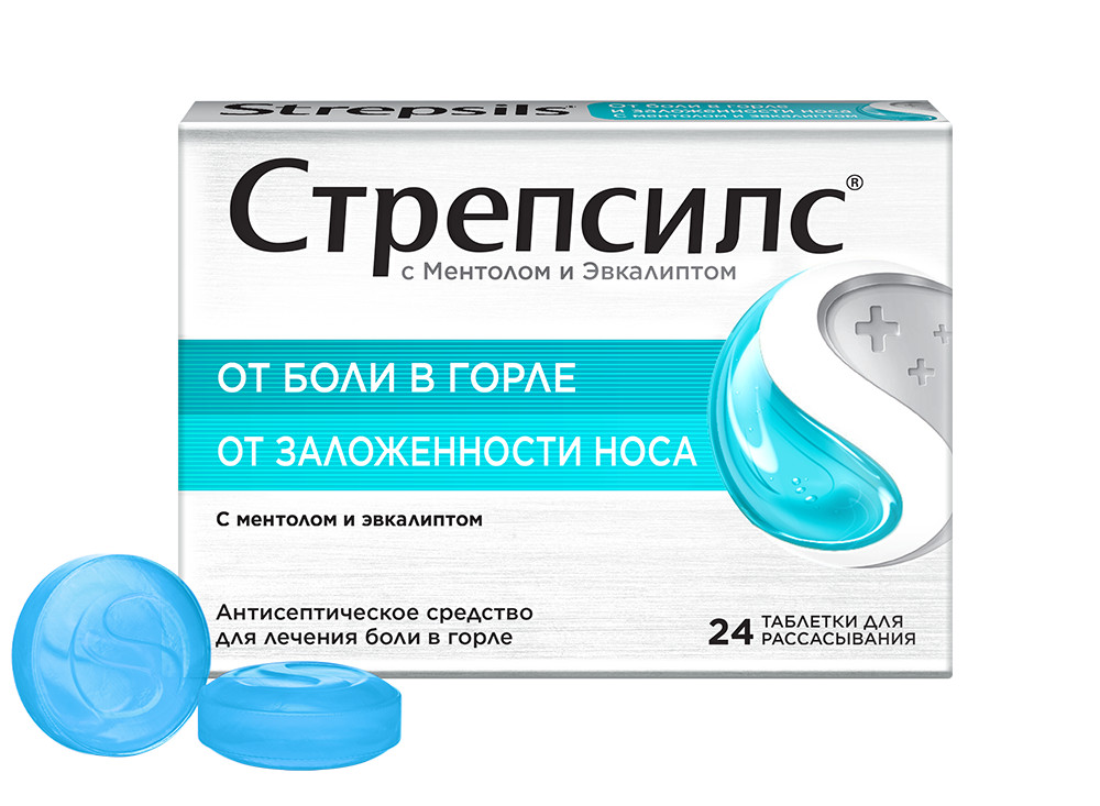 Стрепсилс таб. для рассасыв. ментол эвкалипт №24