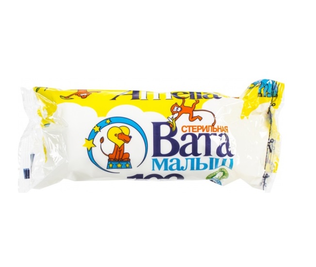 Амелия вата Малыш д детей стерильная хлопок 100г
