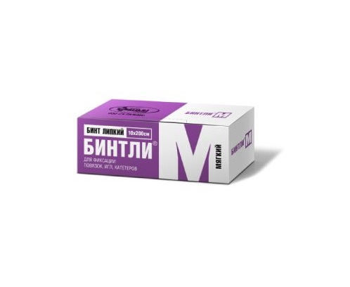 Бинт липкий проницаемый 10см 25см мягк.(лилов.) Бинтли-М