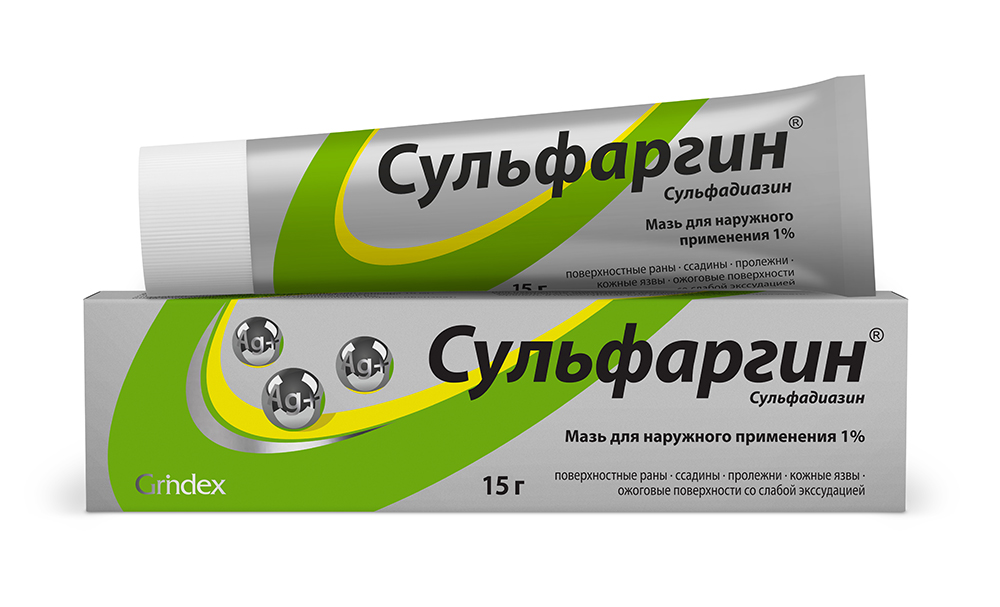 Сульфаргин мазь д наруж. прим. 1% туба 15г №1